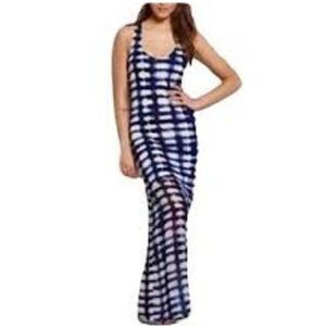 Armani Exchange Blue and White Maxi Dress
